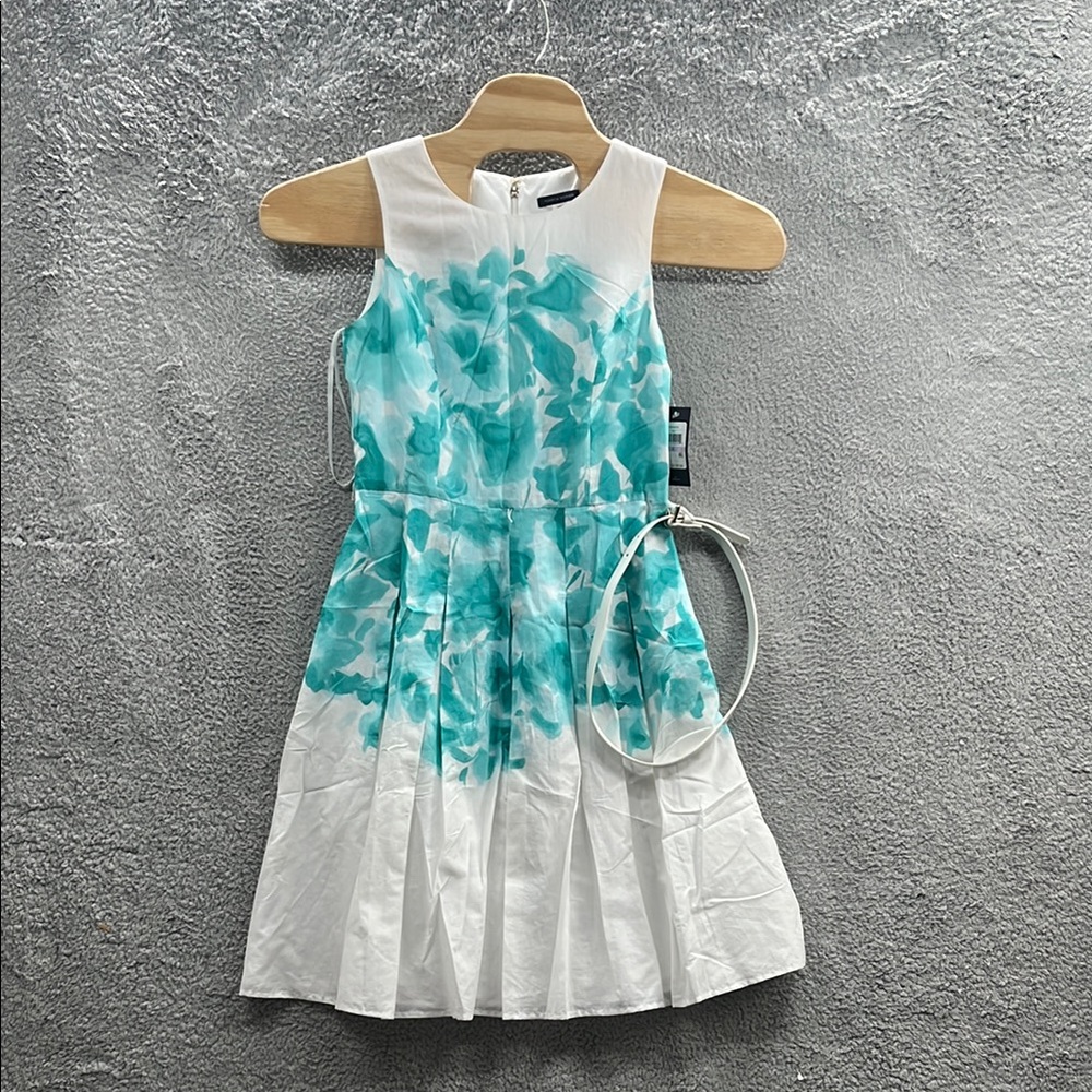 NWT tommy hilfiger teal and white size 6 dress